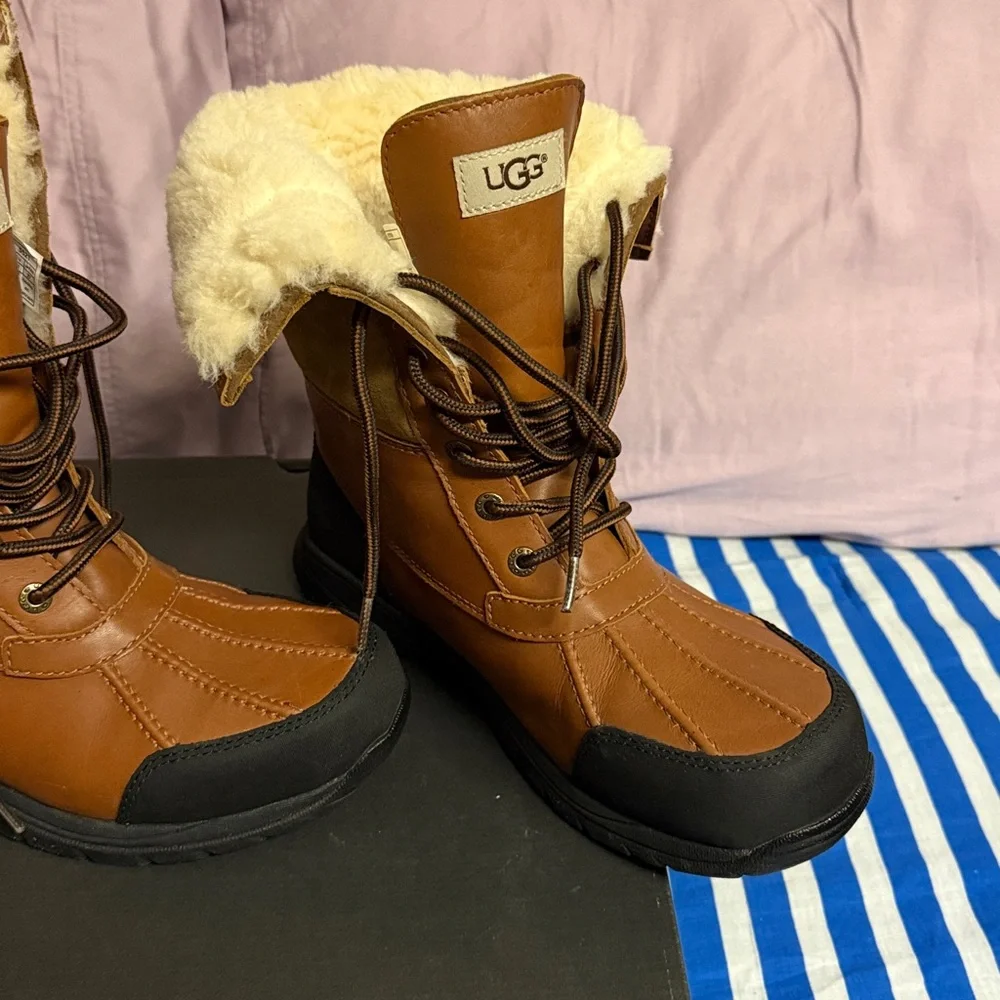 UGG Chestnut and Black Shearling Boots